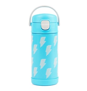  Printed Stainless Steel Blue Water Bottle 350ml - Lighting Bolts 