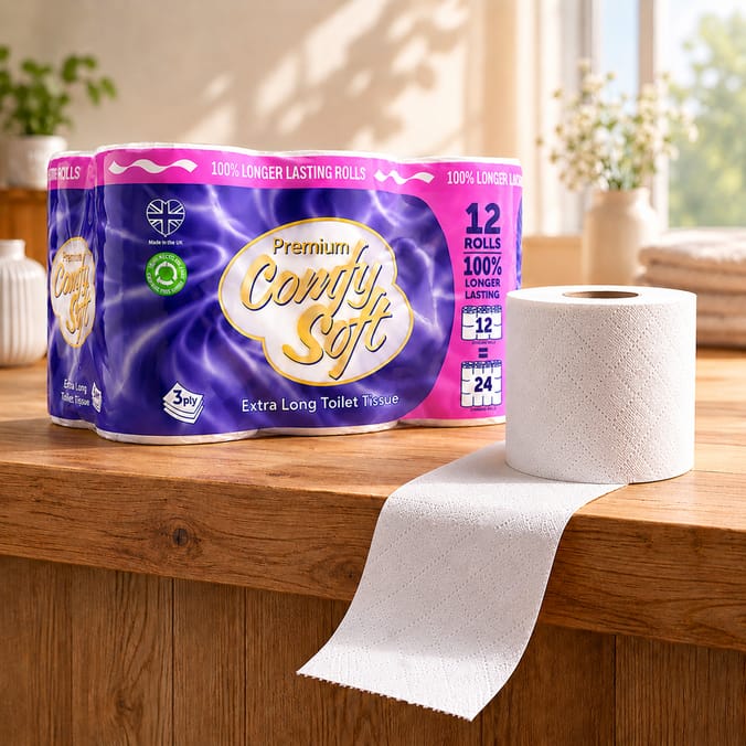 Premium Comfy Soft Extra Long 3 Ply Toilet Tissue 12 Rolls x3