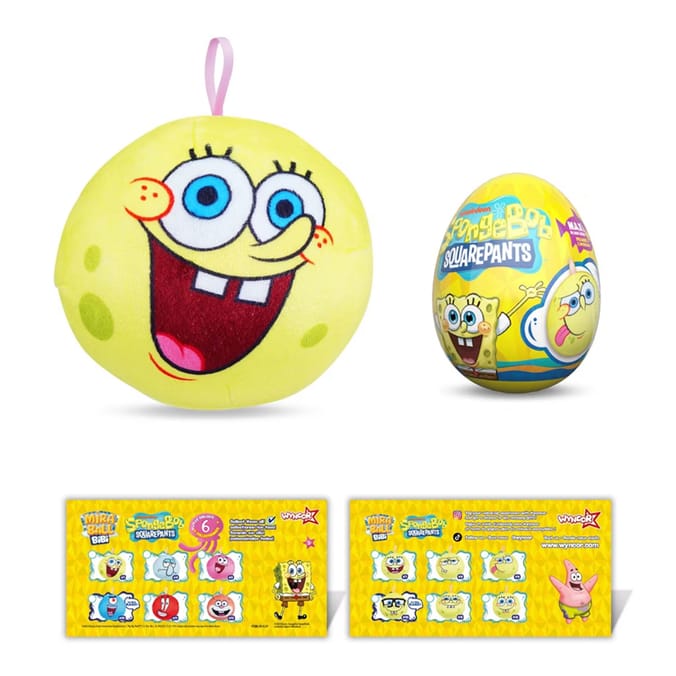 Miraball Bibi SpongeBob Squarepants Surprise Egg Capsule with Memory Foam Expandable Plush Toy