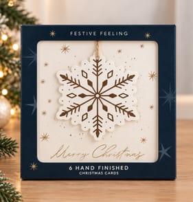 Festive Feeling Snowflake Christmas Cards 6 Pack