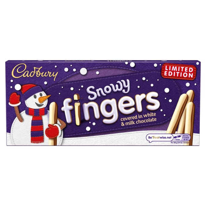 Cadbury Christmas Snowy Chocolate Covered Fingers 115g x4