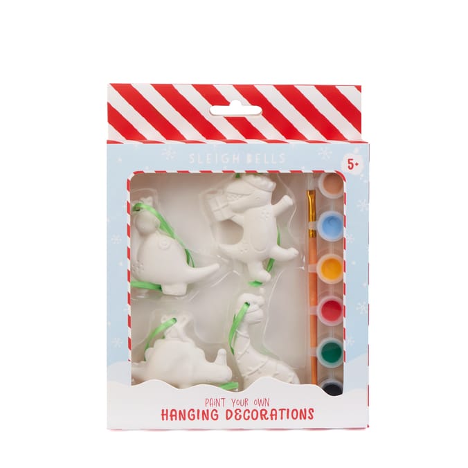 Sleigh Bells Paint Your Own Hanging Decorations - Dinosaur