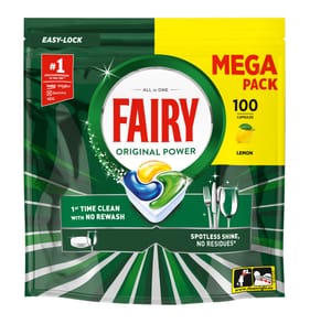 Fairy Original Power Dishwasher Tablets 100 Washes - Lemon 