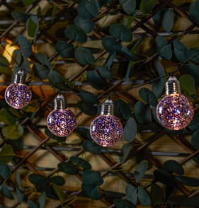 Firefly Solar Light Co Painted Ball String Lights - Pink