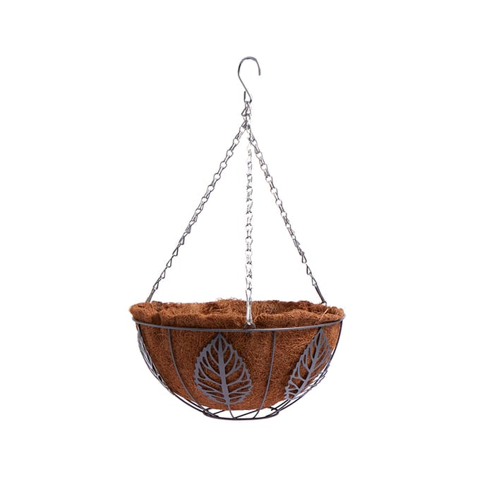 Jardin Grey Leaf Hanging Basket