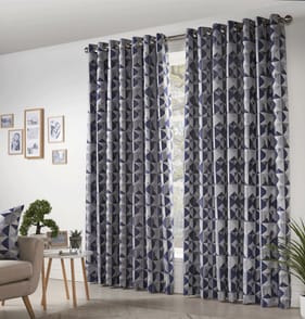 Alan Symonds Atlantic Fully Lined Curtains - Navy 90 x 90