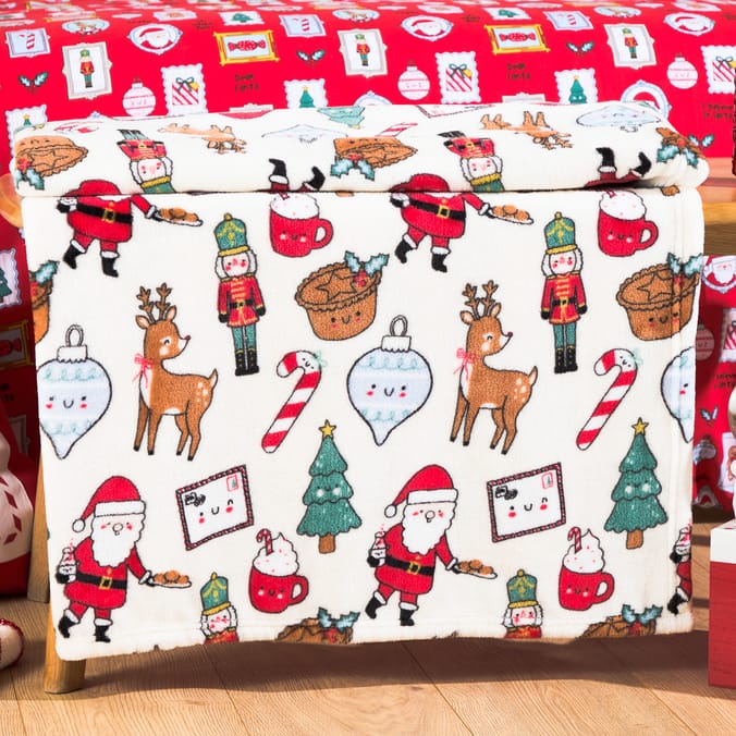 Sleigh Bells Super Soft Throw - Cream