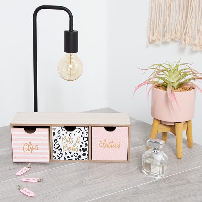 Wooden Bits & Bobs Storage Drawers - Leopard Print