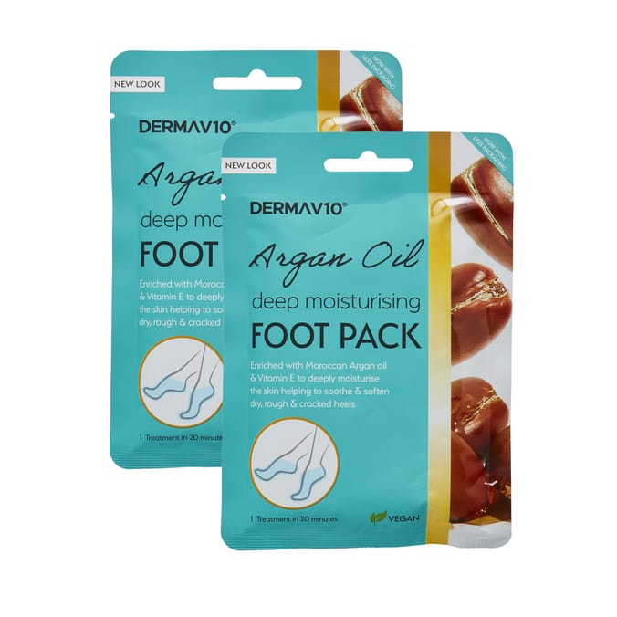 Derma V10 Argan Oil Deep Moisturising Foot Pack x2