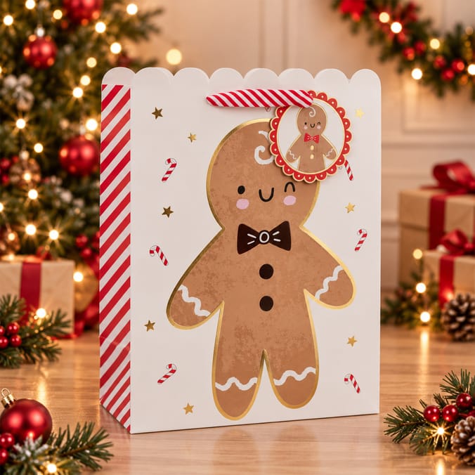Sleigh Bells Gingerbread Gift Bag