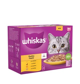 Whiskas Senior 7+ Poultry Feasts in Jelly Cat Food Pouches 12 x 85g