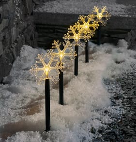 Prestige 5 LED Snowflake Stake Lights - Warm White