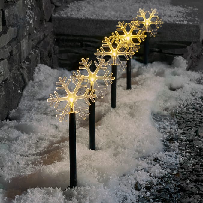 Prestige 5 LED Snowflake Stake Lights Warm White