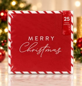 Festive Feeling Napkins 25 Pack - Merry Christmas