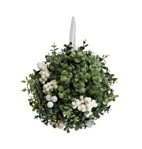  Nordic Spirit Frosted Holly Ball - White