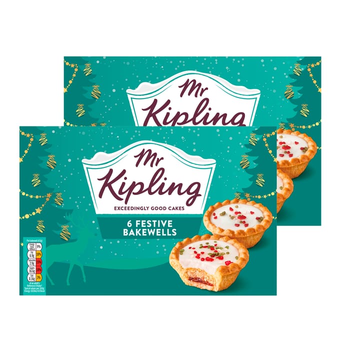 Mr Kipling Festive Bakewell Tart Cakes 6 Pack x2