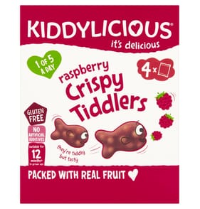 Kiddylicious Crispy Tiddlers Raspberry Infant Snack 12 Months+ 4 Pack x12g