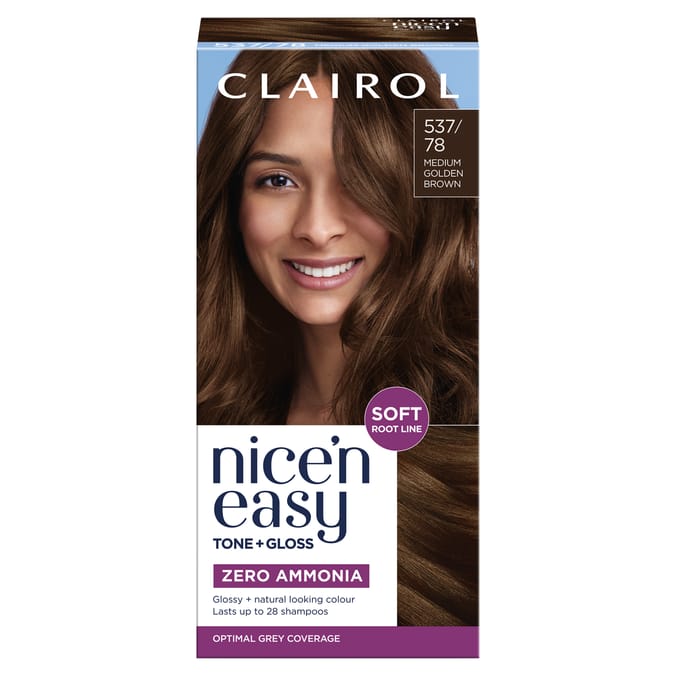 Clairol Nice'n Easy Tone + Gloss Semi Permanent Hair Dye - 537/78 Medium Golden Brown