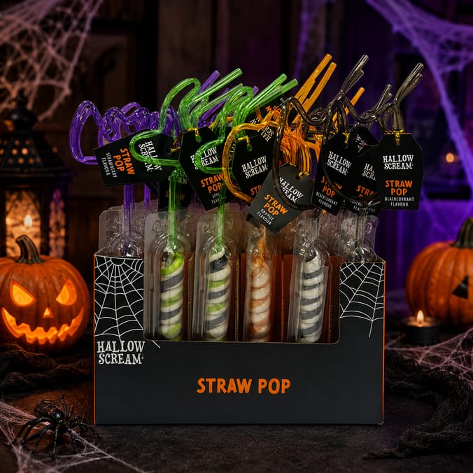 Hallow Scream Straw Pop 42g 24 Pack - Assorted Flavours