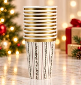 Festive Feeling Paper Cups 10 Pack - Holly