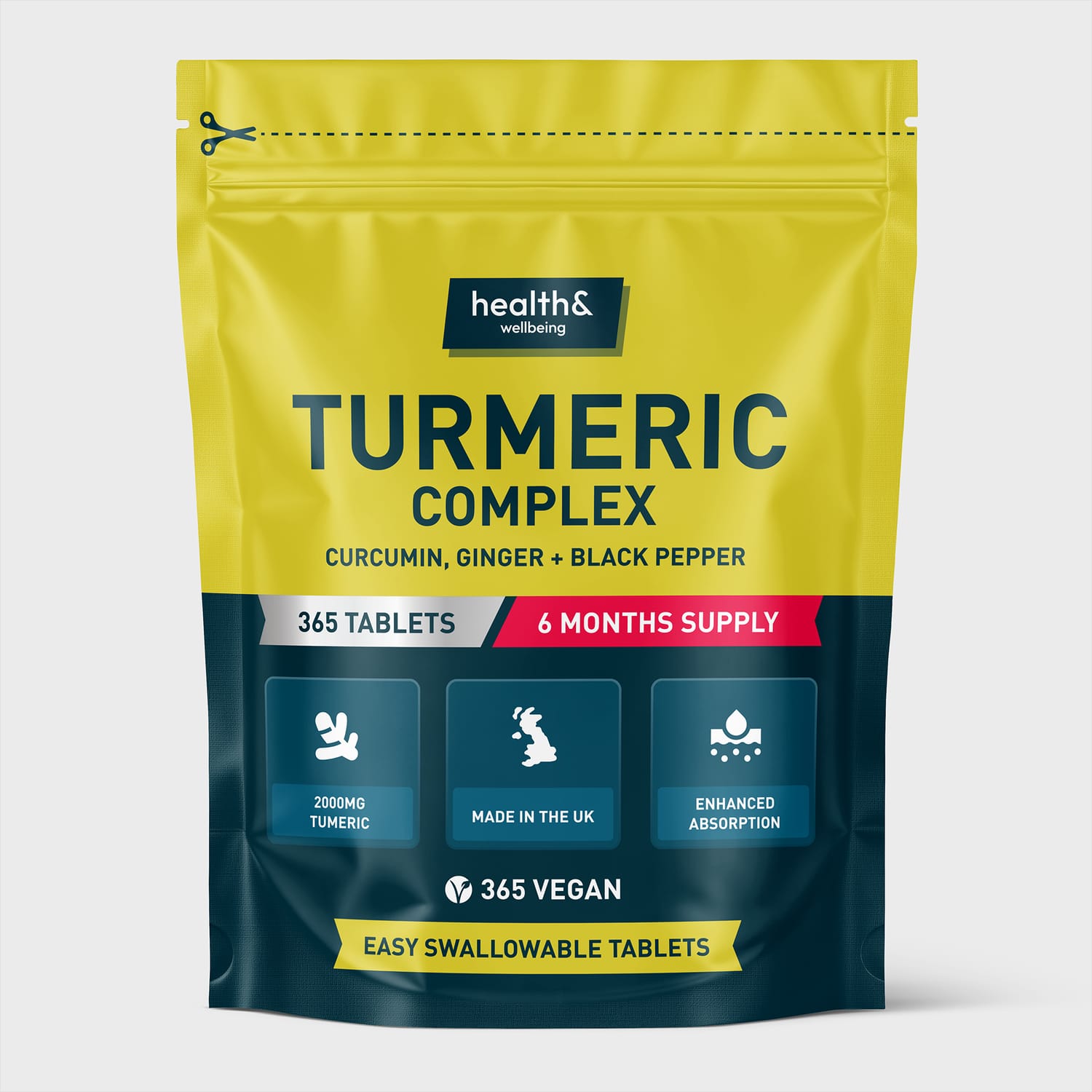 Health & Wellbeing Turmeric Complex Tablets - 365 Tablets | Home Bargains