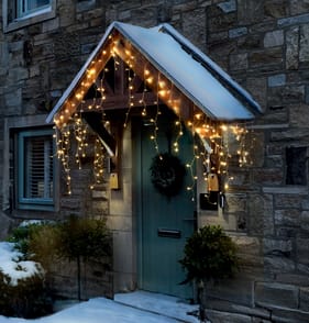 Prestige Mains Operated 240 LED Gutter Icicle Lights - Warm White