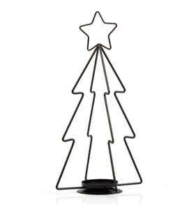 Winter Luxe Tree Candle Holder - Black