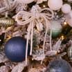 Frosted Spirit Diamonte Hanging Bow Decoration 