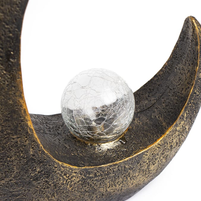 Firefly Glass Stone Solar Light - Half Moon Shape