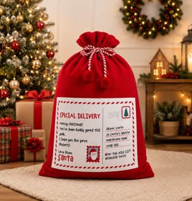 Sleigh Bells Large Canvas Novelty Christmas Sack - Santa Mail