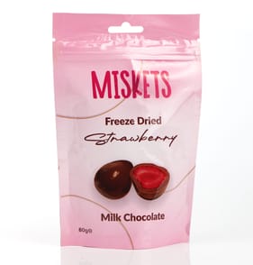 Miskets Milk Chocolate Coated Freeze Dried Strawberry 80g
