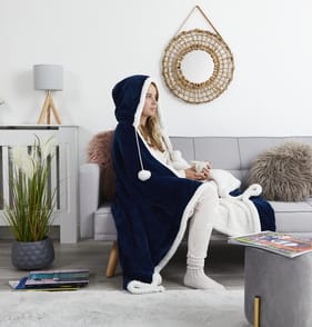 The Winter Warmer Collection Hooded Snuggle Blanket - Navy
