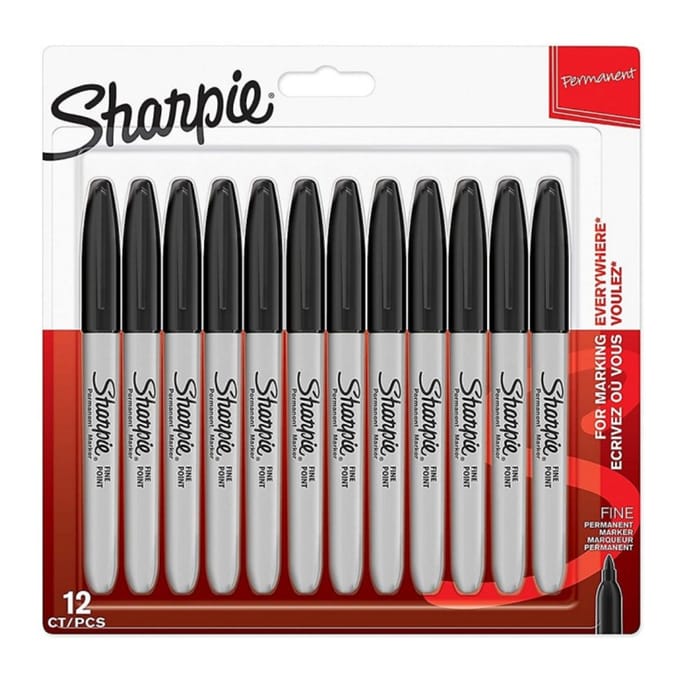 Sharpie Fine Permanent Marker 12pcs - Black