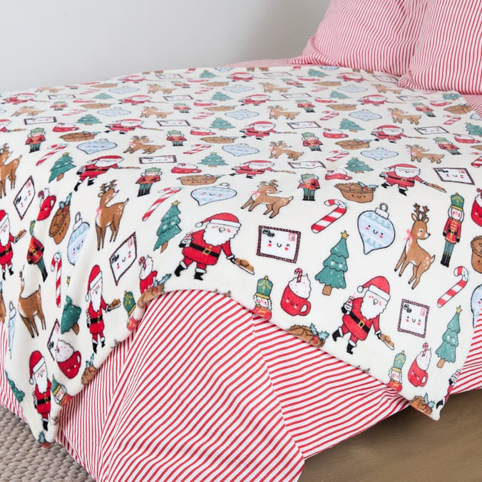 Sleigh Bells Super Soft Throw - Cream