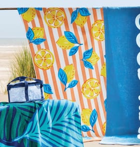 Hello Summer Beach Towel - Lemon Print