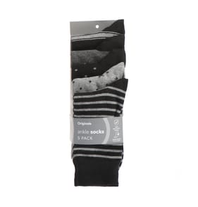 Originals Men's Black Ankle Socks 5 Pack