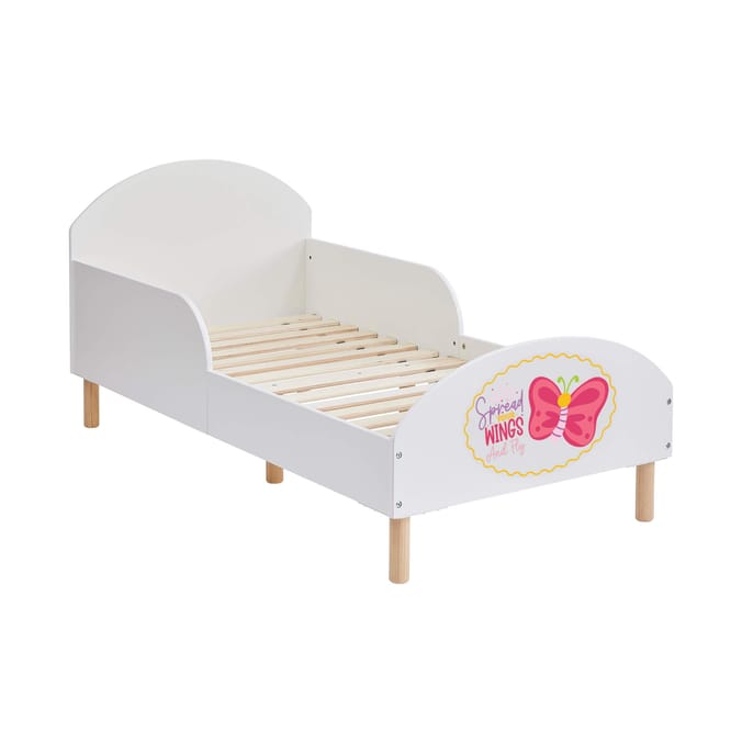 Liberty House Toys Kids White Toddler Bed – Spread Your Wings and Fly