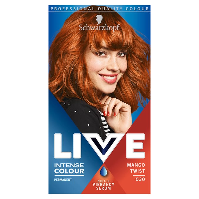 Schwarzkopf Live Intense Colour Copper Hair Dye Permanent - Mango Twist 030 Permanent