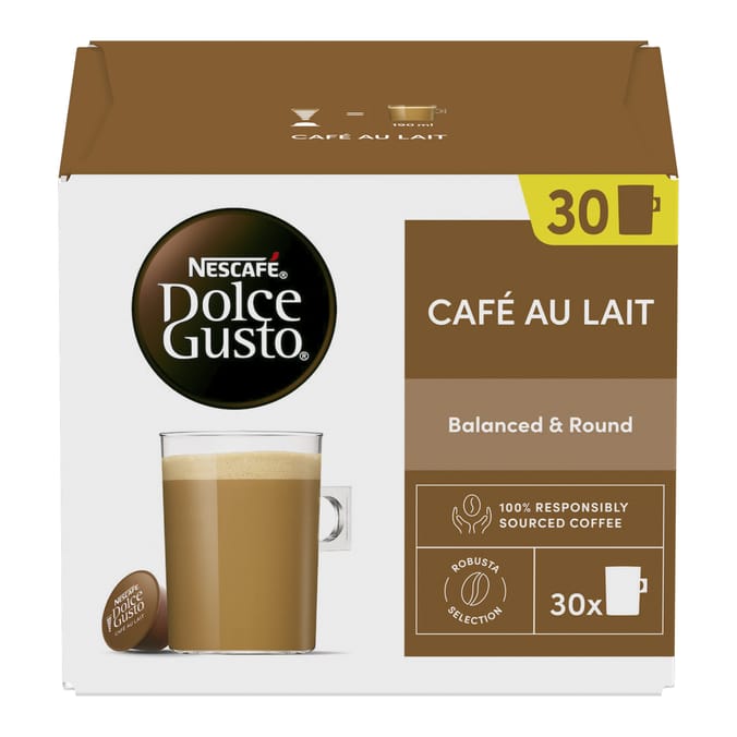 Nescafe Dolce Gusto Coffee Pods 10g x30 -  Café Au Lait
