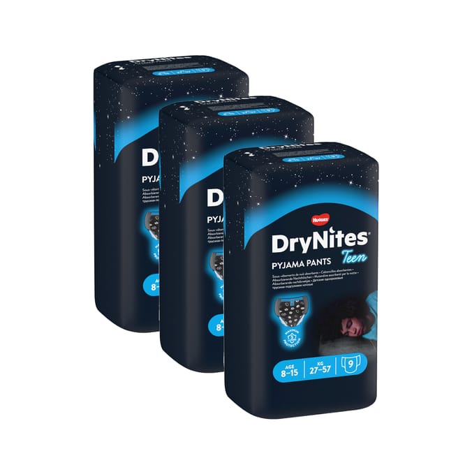 Huggies DryNites Pyjama Pants Teen Sport Design 9'S 8-15 Years x3