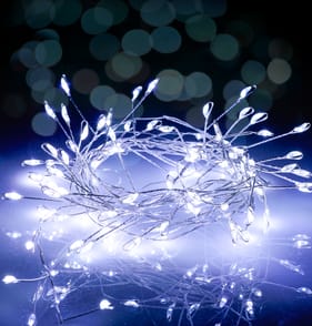 Prestige Battery Operated 100 LED Copper Wire Cluster Lights - Cool White