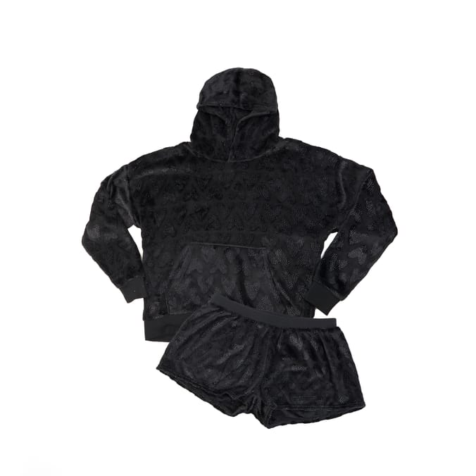 The Winter Warmer Collection Ladies Velour Hoodie And Shorts Set