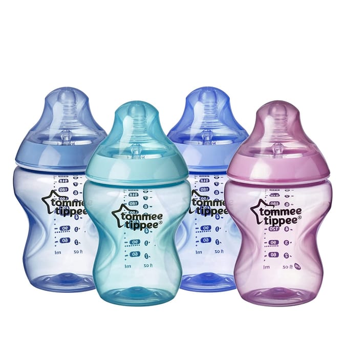 Tommee Tippee Closer To Nature Colour My World 260ml Baby Bottles 4 Pack Pacific
