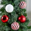 Festive Feeling 15cm Christmas Baubles 5 Pack - Candy Cane