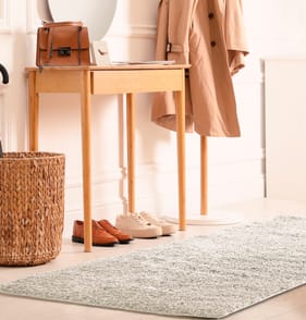 Home Collections Washable Shaggy Runner - Cream