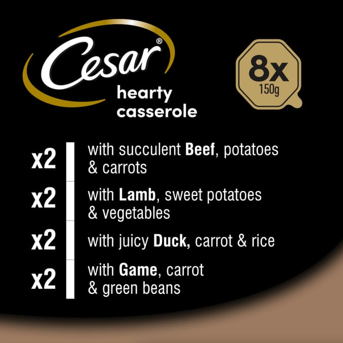 Cesar Hearty Casserole Adult Wet Dog Food Mixed Trays 8 x 150g
