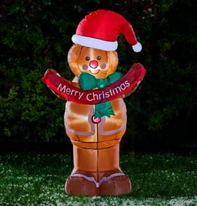 Prestige Mains Operated Light Up Self Inflatable 4ft - Gingerbread Man