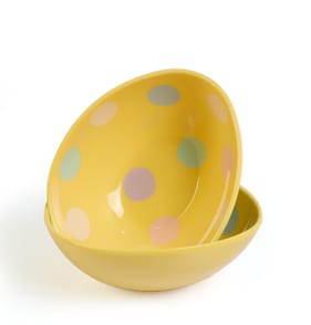 Hoppy Easter Melamine Egg Shaped Bowl - Yellow x2