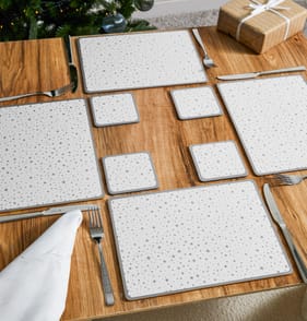 Festive Feeling Placemats & Coasters - Silver