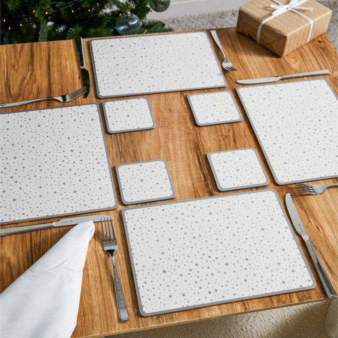Festive Feeling Placemats & Coasters - Silver